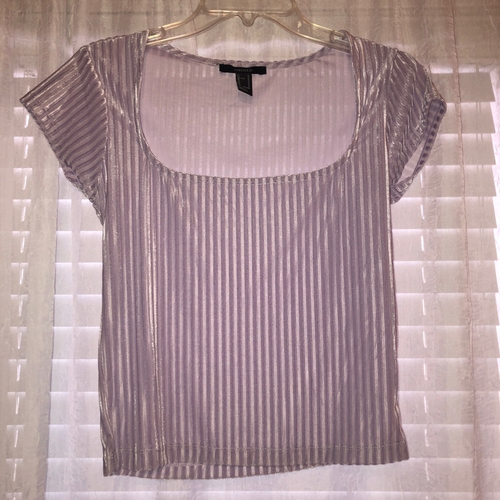 Forever 21 lavender velvet crop top